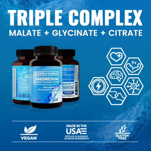 π₯ Hot TT Deal, Lowest Price Online, Limited-Time Discount β³ | Triple Magnesium Complex | 300mg Magnesium Glycinate, Malate, & Citrate for Muscles πͺ, Nerves π§ , & Energy β‘
