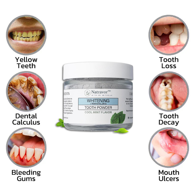 Natravor™Remineralizing & Whitening Tooth Powder Cool Mint