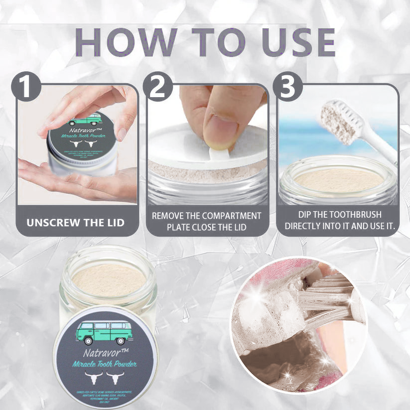 Natravor™Miracle Tooth Powder🦷Obtain American Dental Association (ADA) Certification (Treats periodontitis and mouth ulcers, prevents tooth loss, and repairs gum recession)
