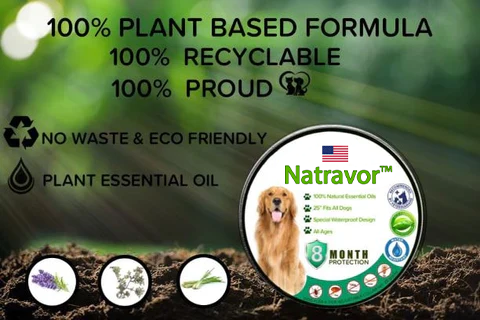 Natravor™- Natural Anti-Flea, Tick, & Mosquito Collar (Safest 8+ Months Protection)