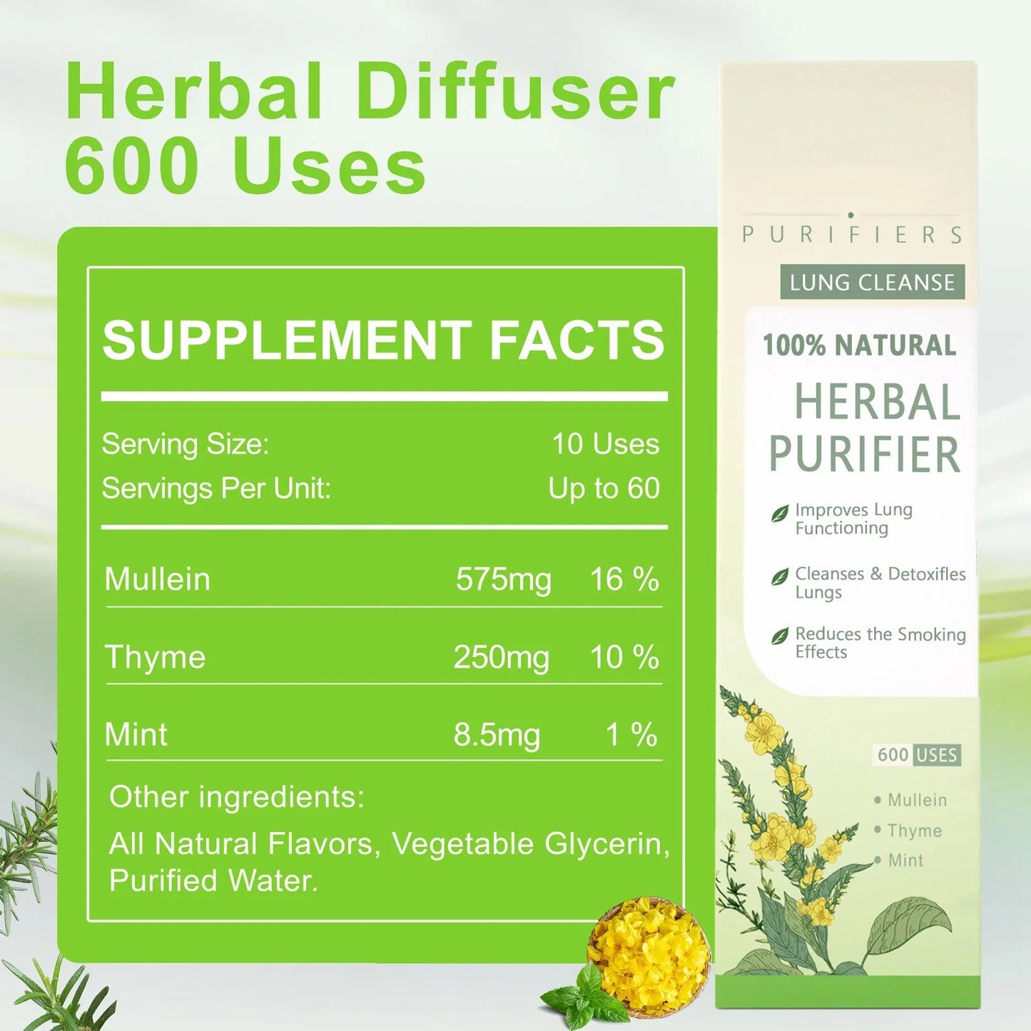 Natravor™ Herbal Mullein Lung Purifier – Breathe Easy with Natural Mucus Relief & Respiratory Detox