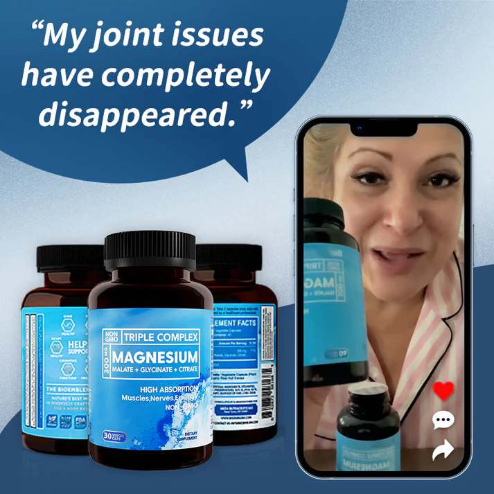 π₯ Hot TT Deal, Lowest Price Online, Limited-Time Discount β³ | Triple Magnesium Complex | 300mg Magnesium Glycinate, Malate, & Citrate for Muscles πͺ, Nerves π§ , & Energy β‘