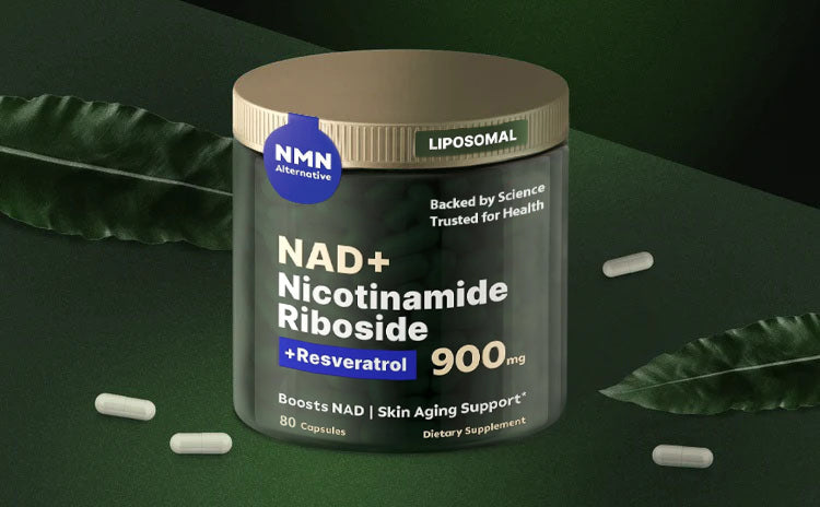 Suplemento de NAD de alta pureza (ribosida de nicotinamida liposomal, resveratrol, quercetina) para combatir el envejecimiento, generar energía y concentrarse