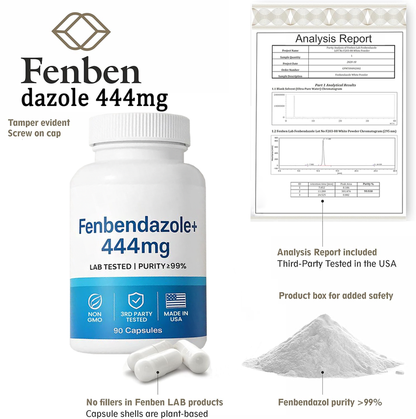 Last Day Promotion✨65% OFF🎁-High-Purity Fenbendazole 444mg Capsules – >99% Purity Certified, 90 capsules|Deworming